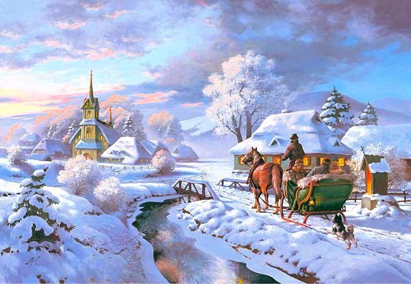 зимняя прогулка - снег, зима, пейзаж - оригинал
