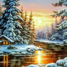 Схема вышивки «Зимний пейзаж»