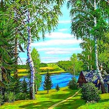 Схема вышивки «летний пейзаж»