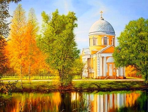 осенняя картина - пейзаж, природа, картина, осень - оригинал