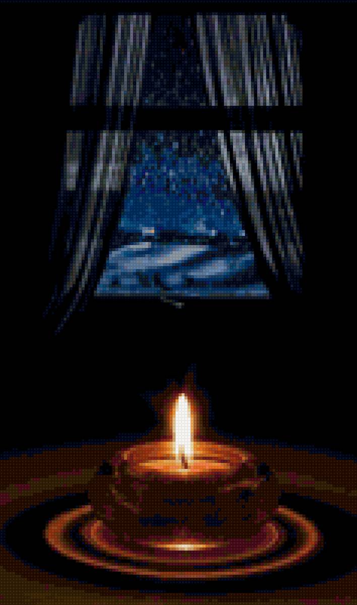 свеча - свеча, зима, рождество - предпросмотр