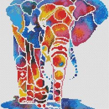 Схема вышивки «tęczowy słoń»