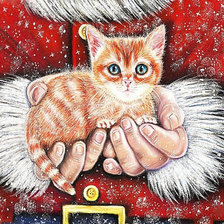 Схема вышивки «рождественский котик»