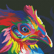 Схема вышивки «tęczowa kura»