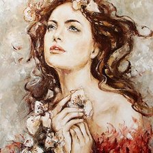 Схема вышивки «Девушка живопись»