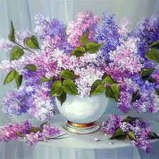 Схема вышивки «сирень»