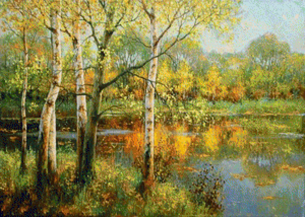 jesień nad stawem - предпросмотр