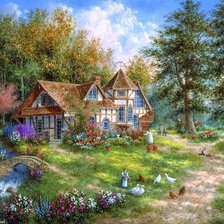 Схема вышивки «домик»