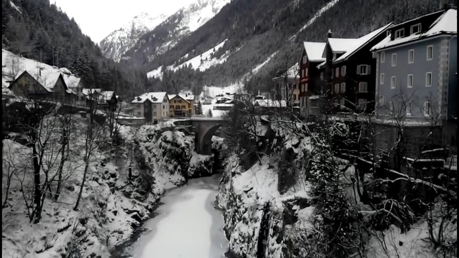 Река зимой - река, зима, мост - оригинал