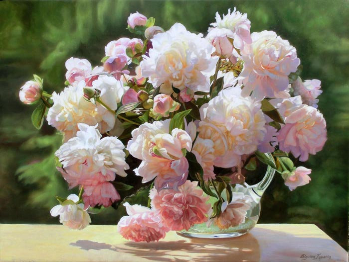 Пионы в вазе - цветы, пионы, ваза, лето, лепестки - оригинал