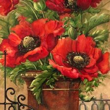 Схема вышивки «маки в вазе»