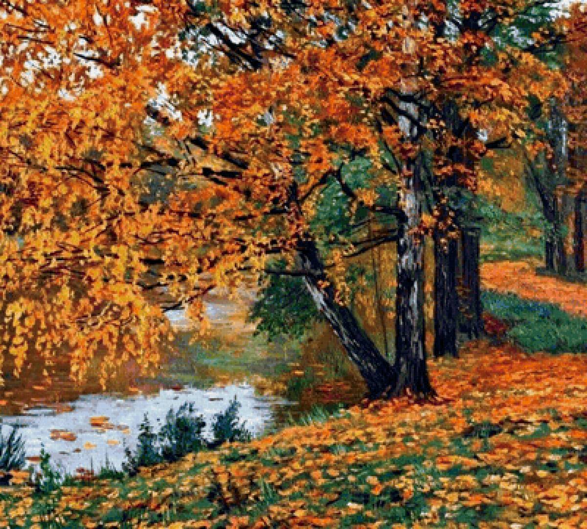 Осень. У реки. - времена года, лес, река, природа, пейзаж, осень - предпросмотр