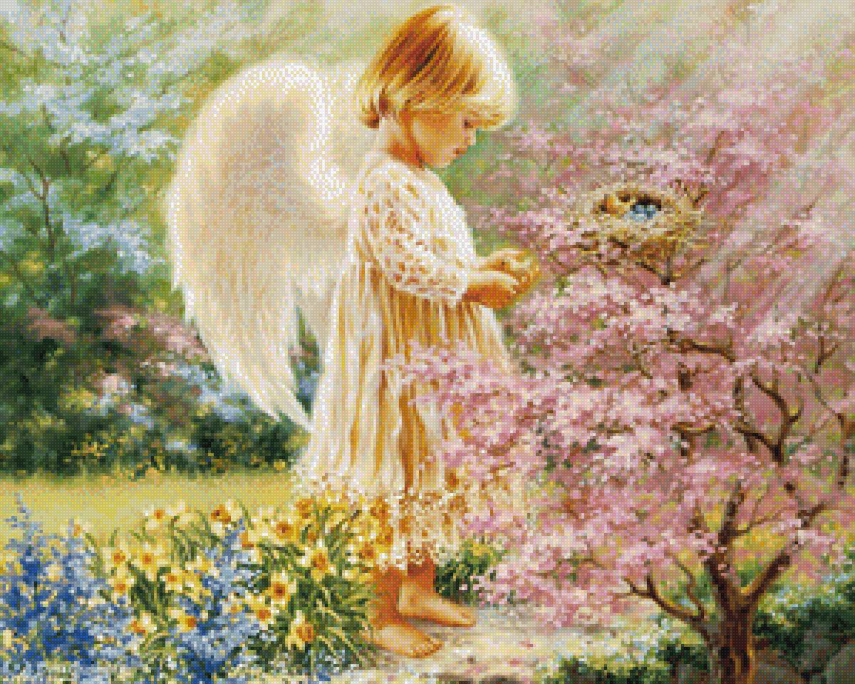 ангелочек - дети, алнег, цветы - предпросмотр