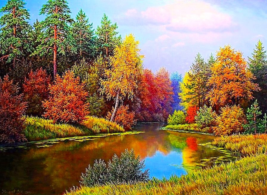 осенний пейзаж - осень, пейзаж, природа - оригинал
