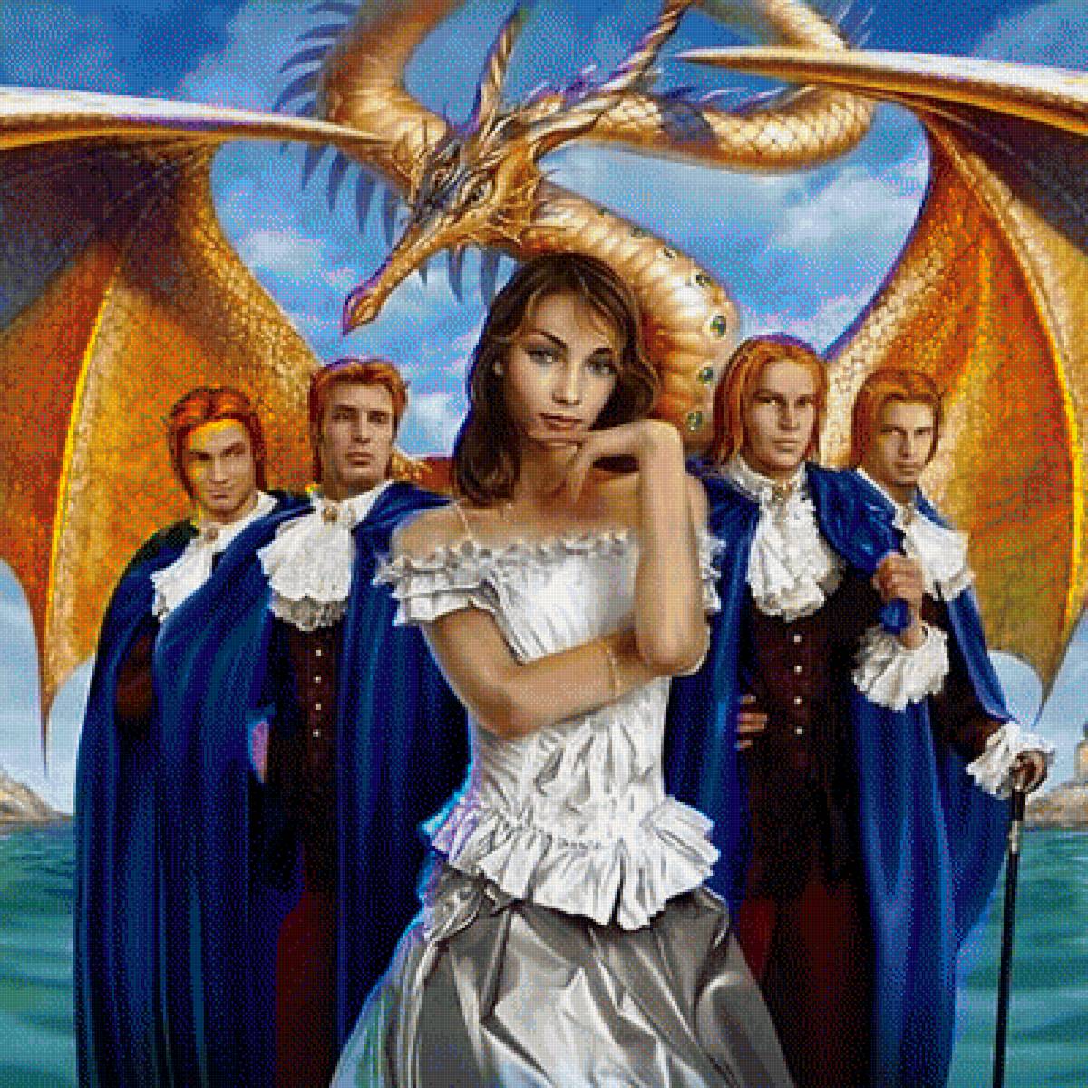 леди и дракон - дракон, девушка - предпросмотр