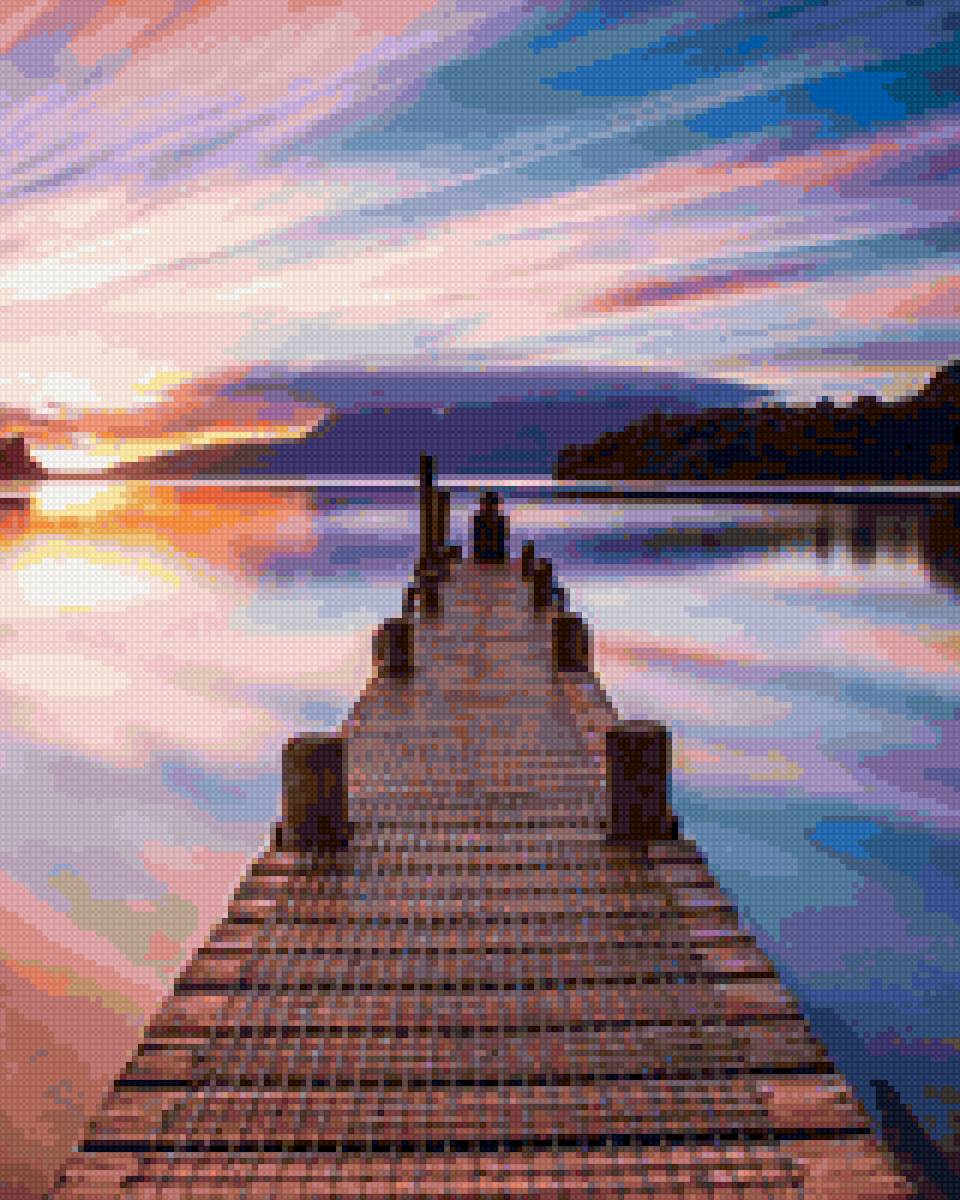Sunrise - озеро, рассвет, новая зеландия - предпросмотр