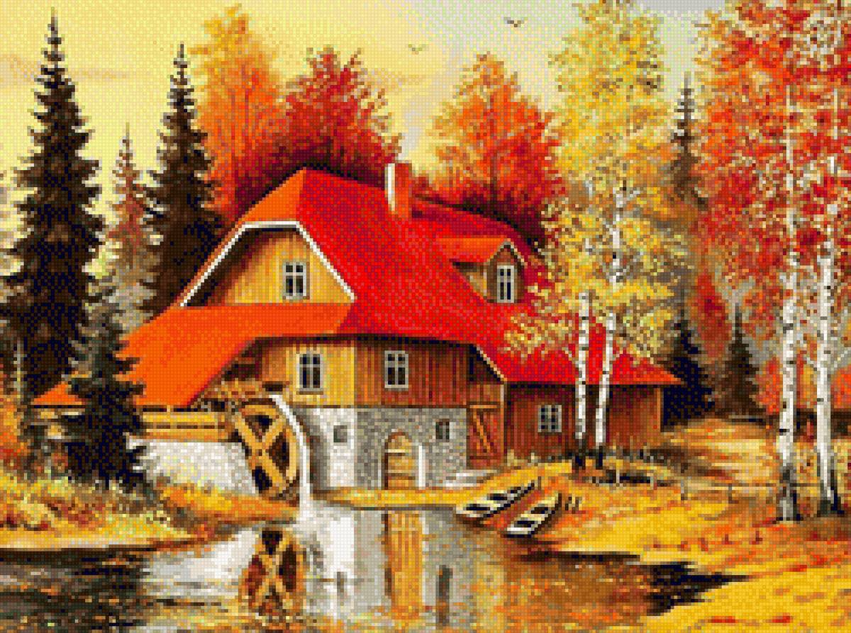 jesień - młyn wodny - предпросмотр