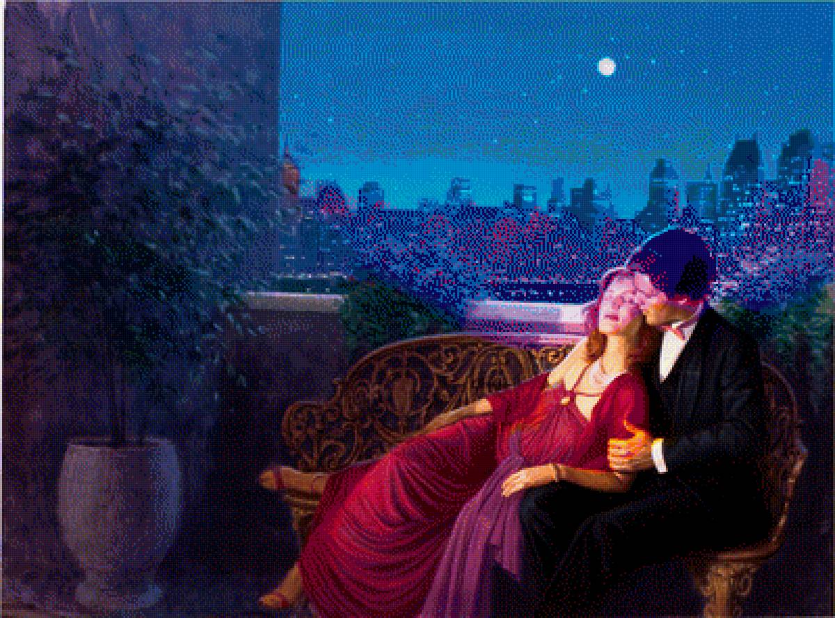 вечер для двоих - нежность, женщина, мужчина, любовь, вечер - предпросмотр