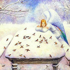 Схема вышивки «Ангел за столом  Румянцев 80 цветов»