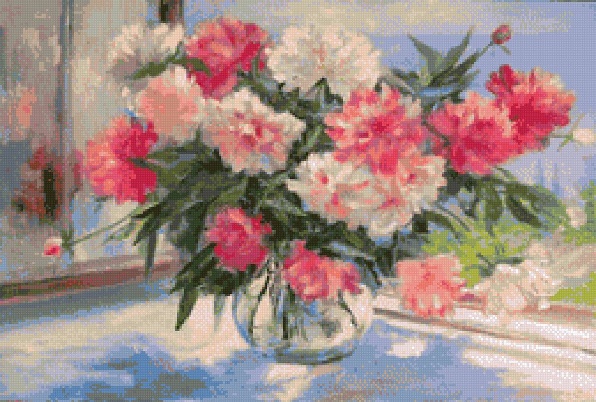 летний букет - лето, окно, цветы - предпросмотр