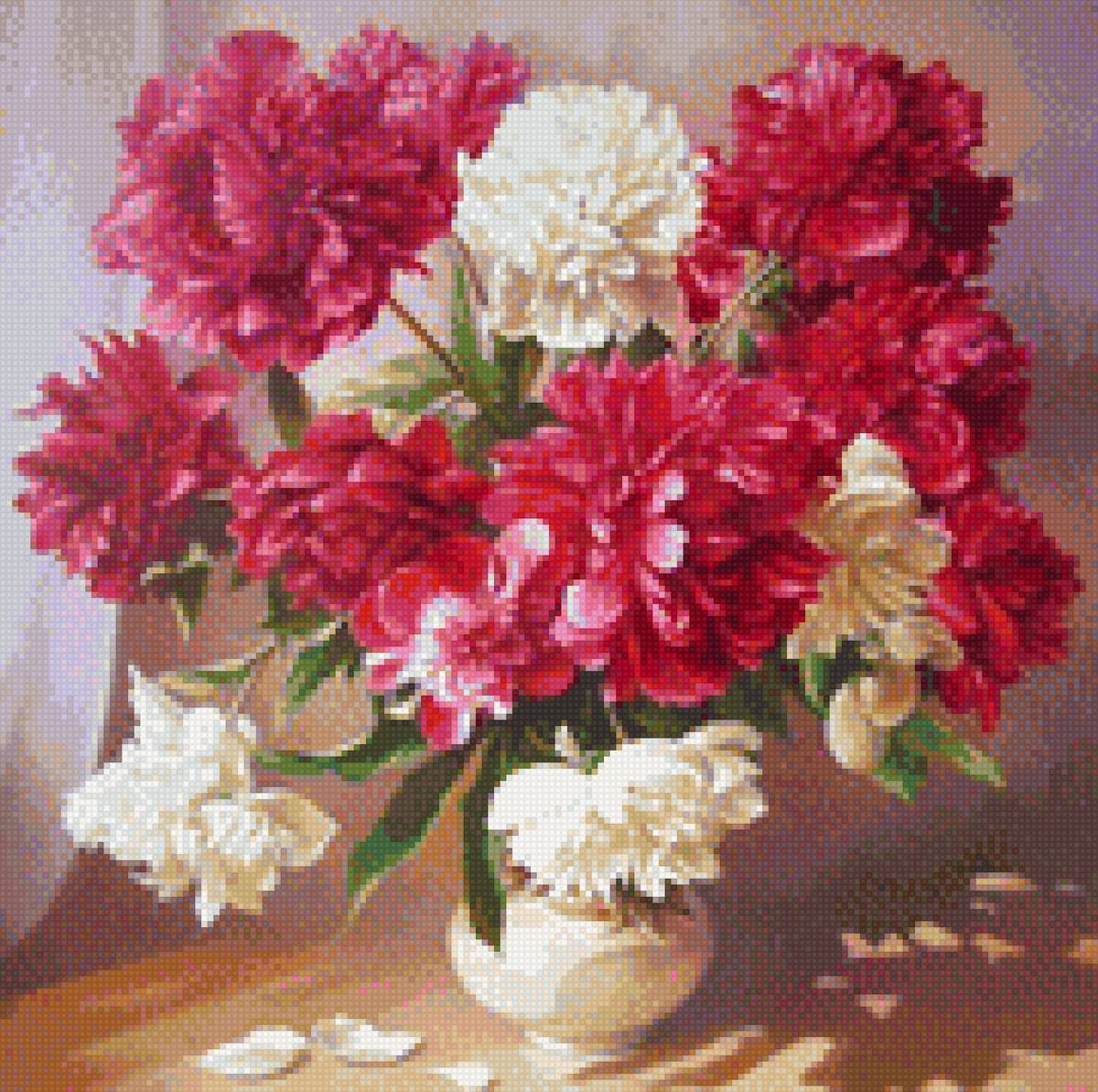 Пионы - цветы, картина - предпросмотр