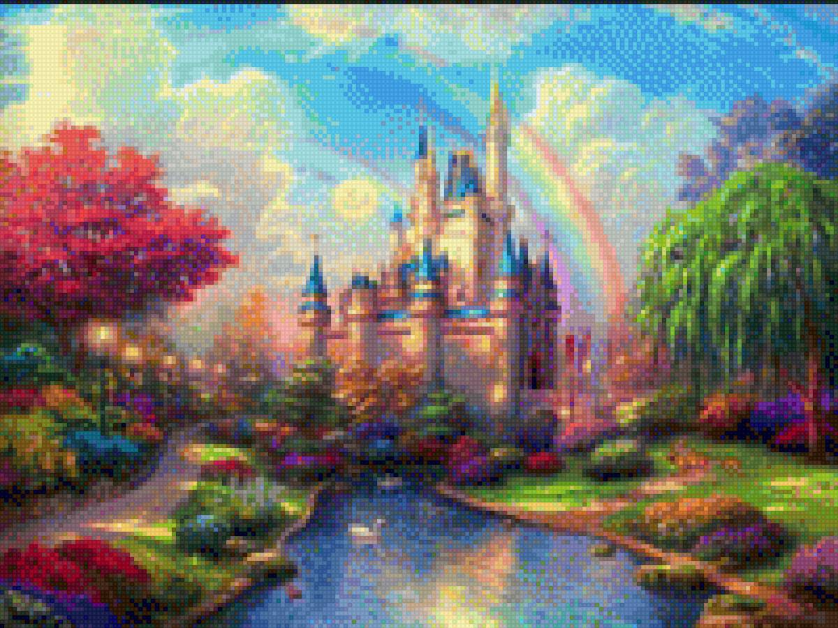 Волшебный замок - волшебный замок, радуга - предпросмотр