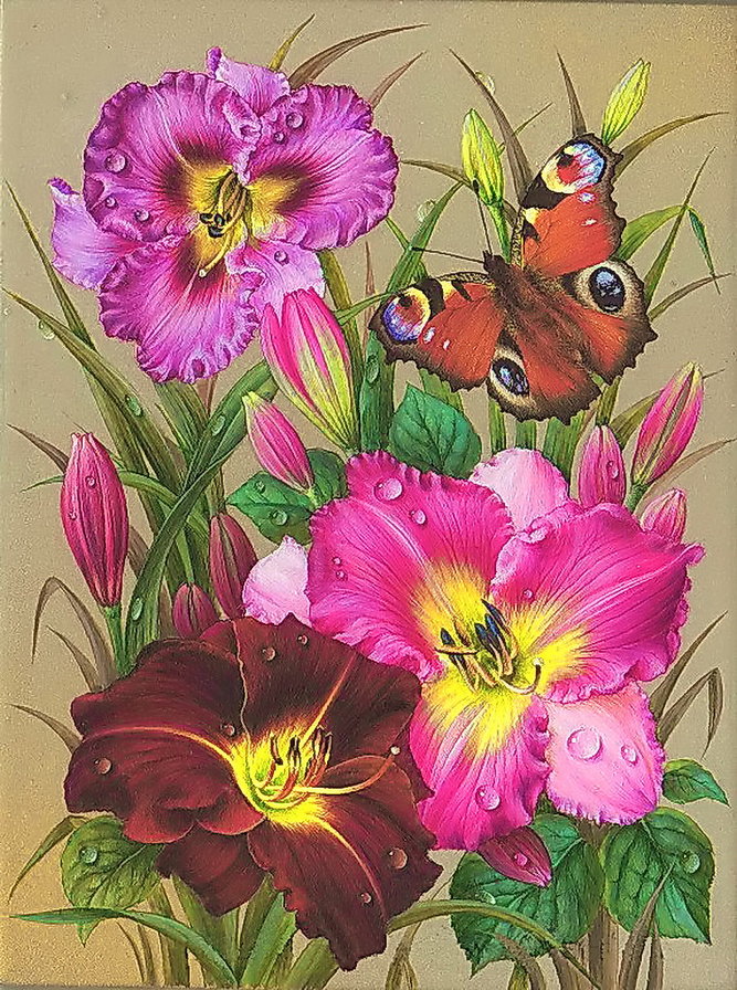 Букет - цветы, букет, живопись - оригинал