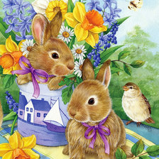 Схема вышивки «кролики»