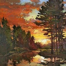 Схема вышивки «вечернее солнце»