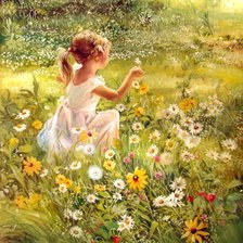 Схема вышивки «Девочка в поле»