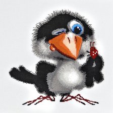 Схема вышивки «ворона»