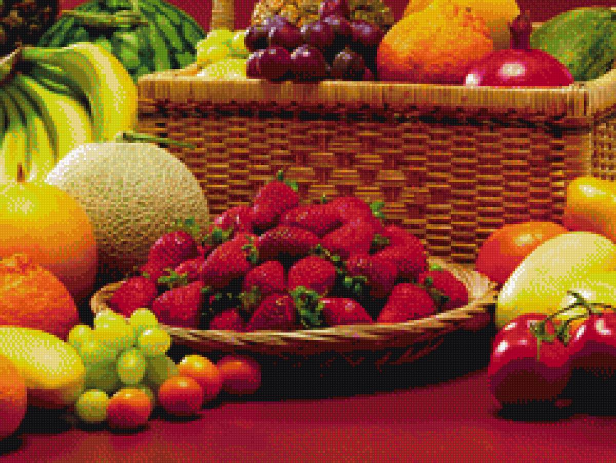 Фрукты - лето, ягоды, кухня, корзина, натюрморт, фрукты - предпросмотр