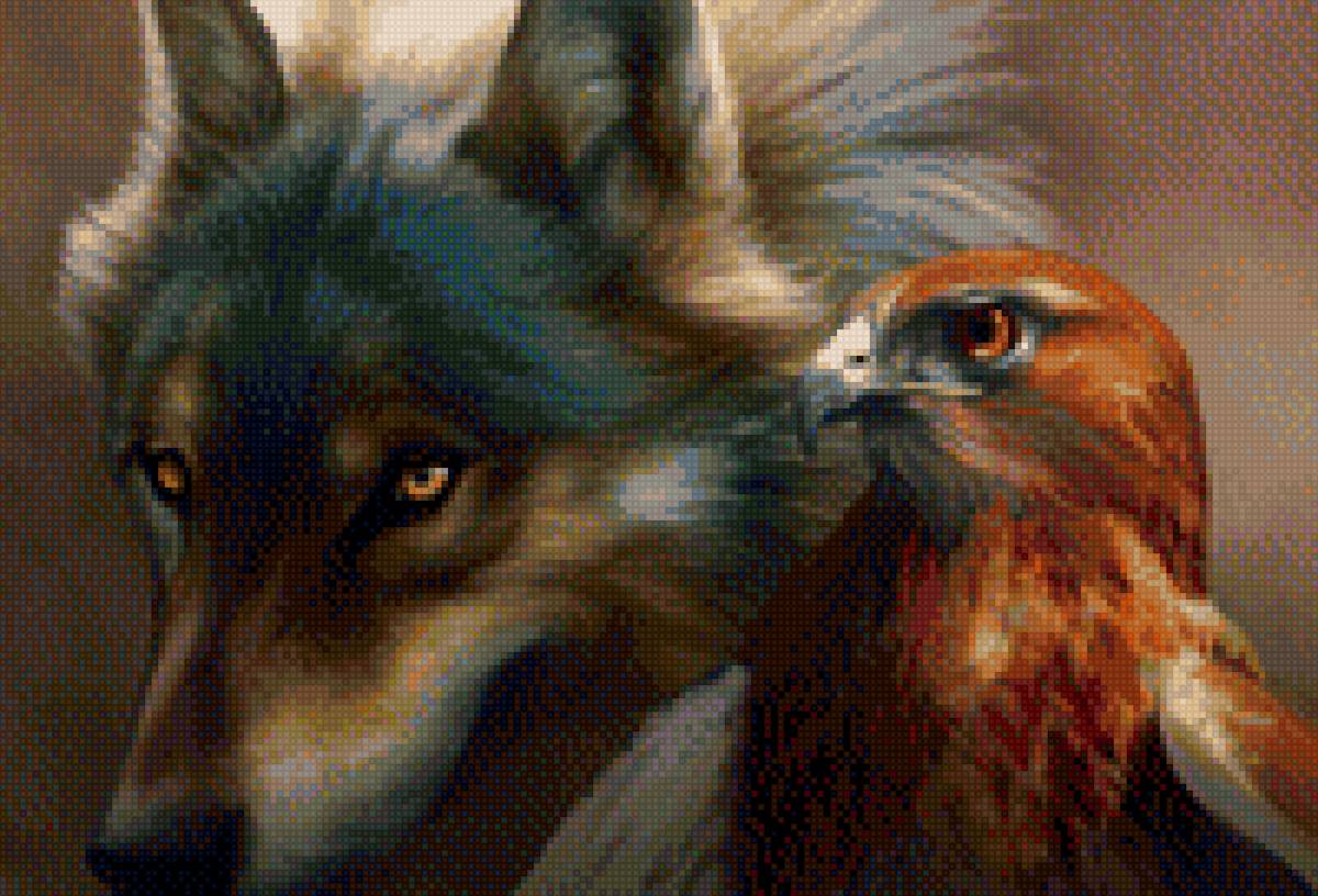 волк и орел - животные - предпросмотр