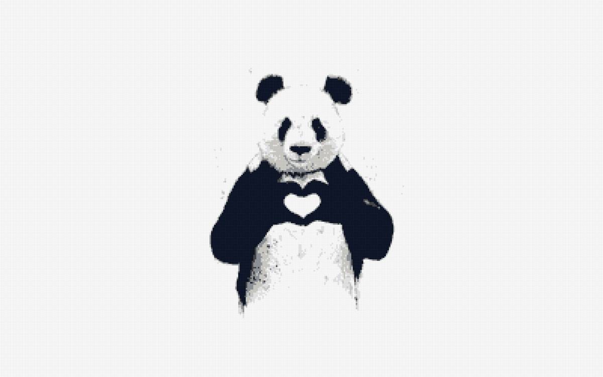 Панда - панда с сердцем - предпросмотр