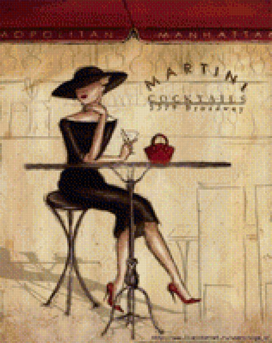 Ретро - винтаж, дама, кафе, ретро - предпросмотр