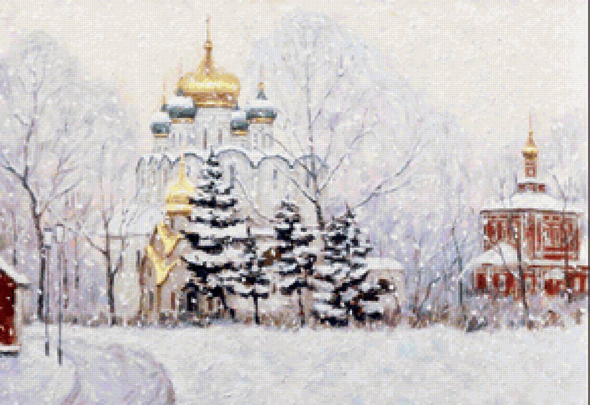 Снежный день - снежный день, храм, зима - предпросмотр