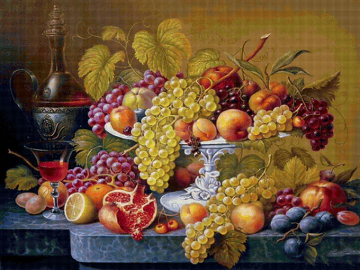 100-2 - виноград, натюрморт, ягоды, фрукты - предпросмотр