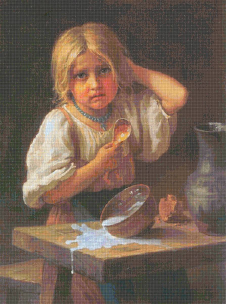 Крестьянская девочка - девочка, люди, крестьянка - предпросмотр