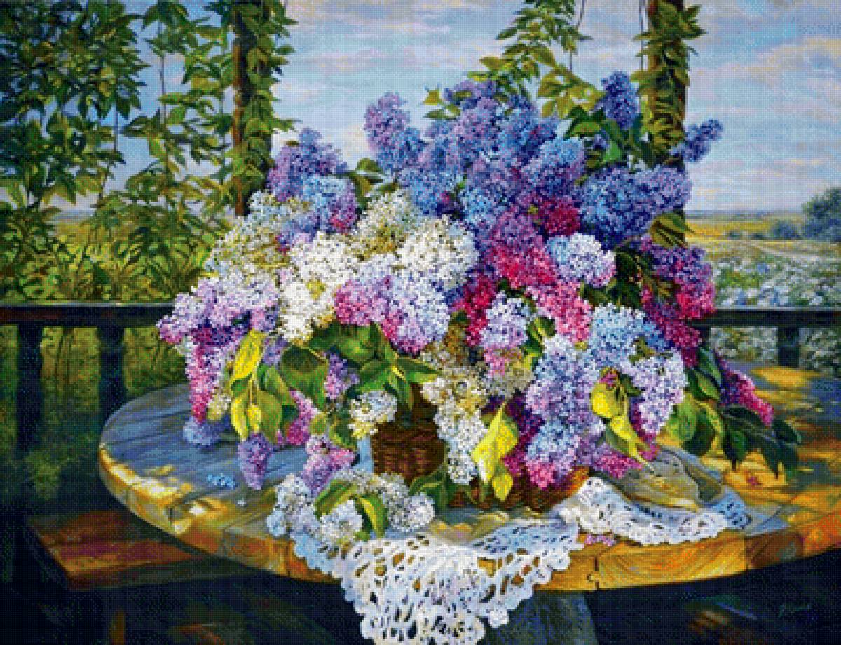 сирень в саду - сирень, цветы, пейзаж, природа - предпросмотр