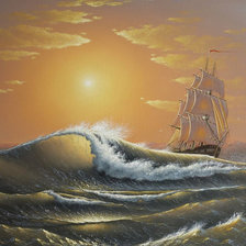 Схема вышивки «парусник»