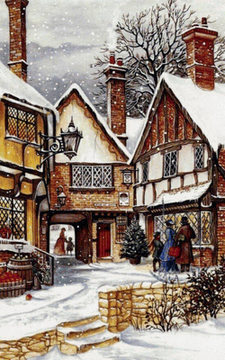 Городок - город, зимний уют, городок, город зимой - предпросмотр