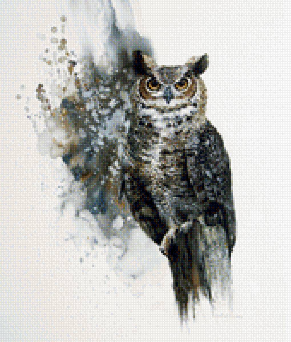 Morten E. Solberg, Сова - morten e. solberg, птицы, живопись, сова, картины - предпросмотр