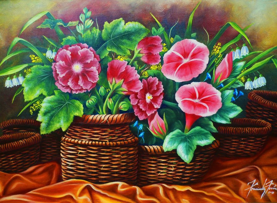 цветы в корзине - оригинал