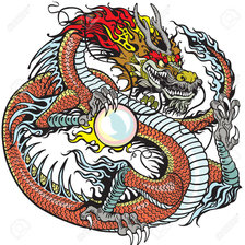 Оригинал схемы вышивки «дракон с жемчужиной» (№1437717)