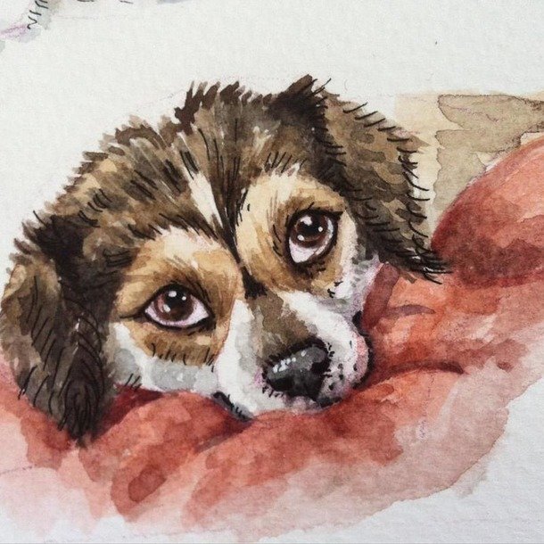 грустно - вышивка крестом - оригинал