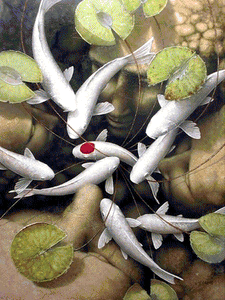 Карпы кои - пруд, статуи, карпы, кои - предпросмотр