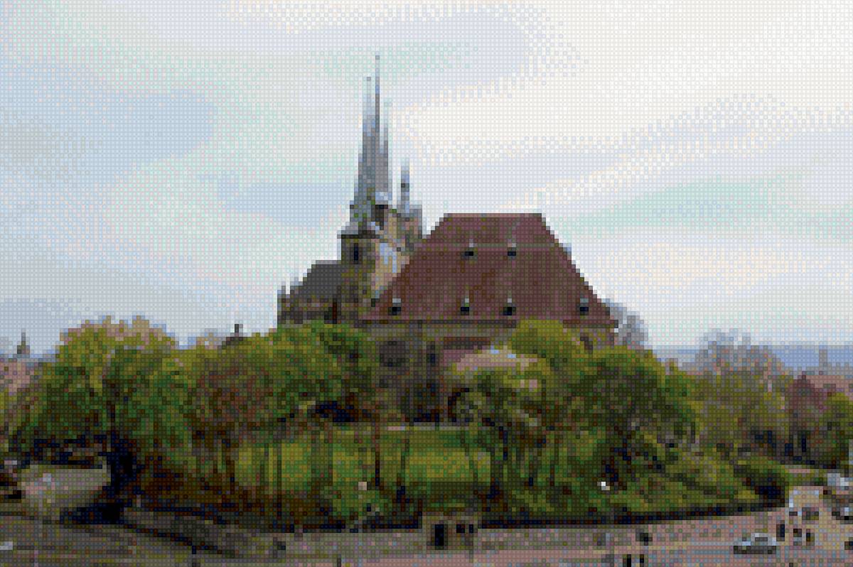 Северинкирхе в Эрфурте летом - город - предпросмотр