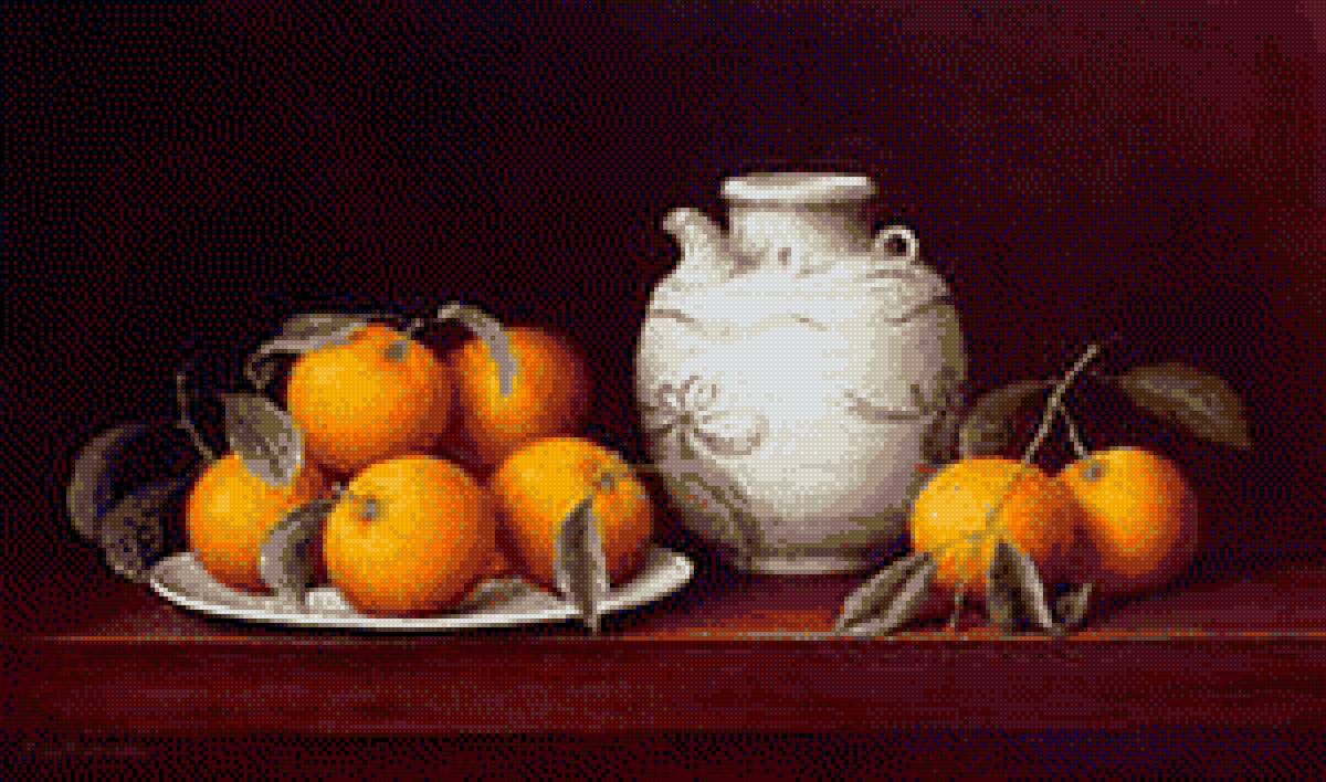 натюрморт - ваза, натюрморт, фрукты - предпросмотр