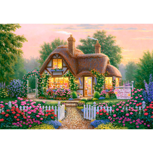 дом в цветах - пейзаж, цветы, дом - оригинал