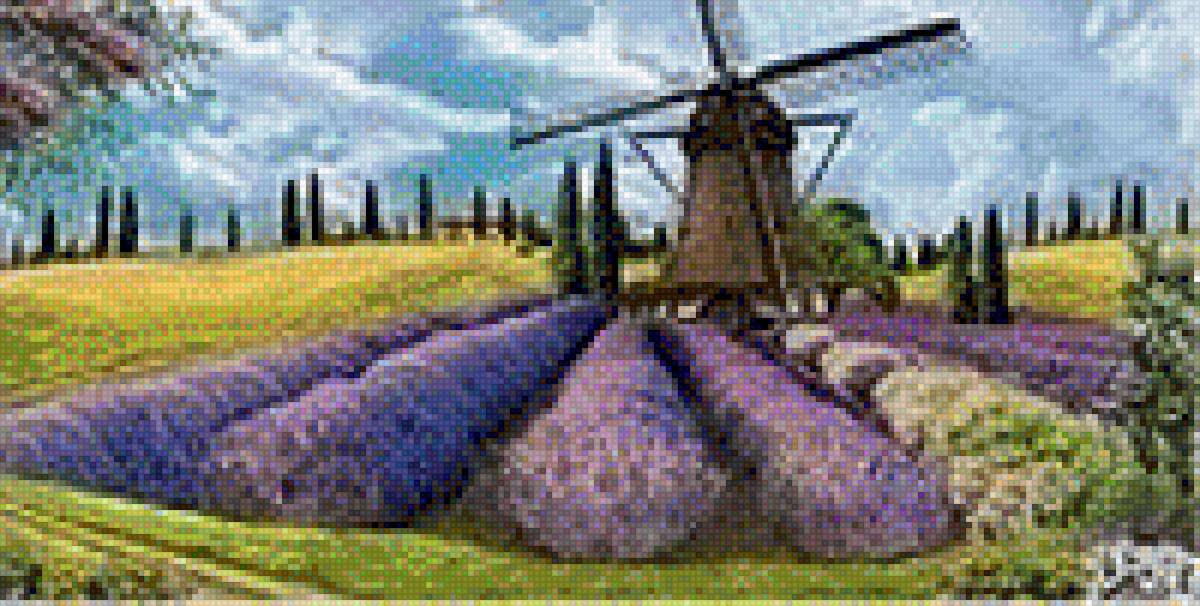 прованс - лаванда, мельница - предпросмотр